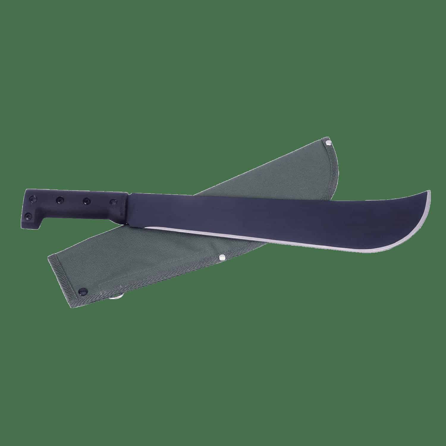Sort machete med 35 cm blad og nylonskede