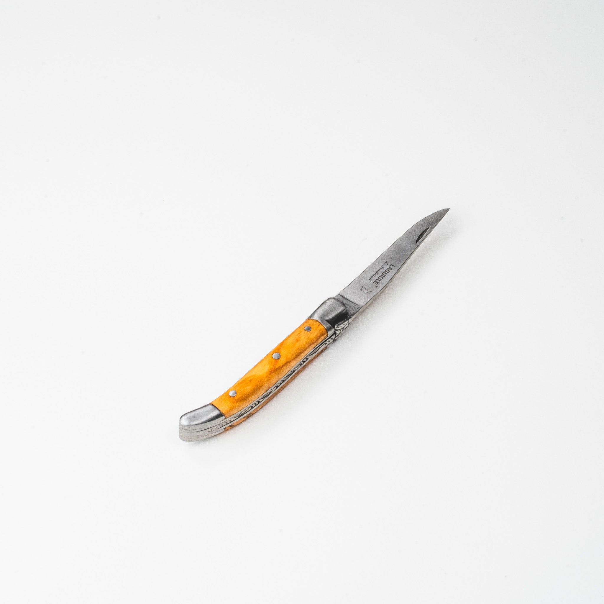 Lommekniv Oliventræ med 2 stålkraver 7 cm – Laguiole Tradition