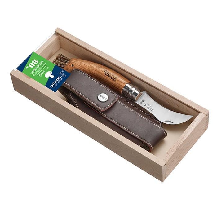 Opinel svampekniv med etui i gaveæske