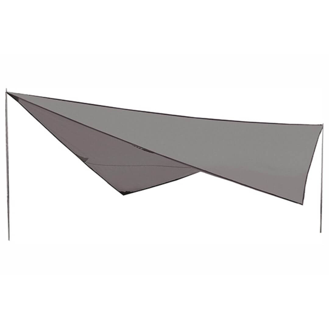 High Peak Tarp 2 tarp i grå, 4×4 meter, rejst med to stålstænger