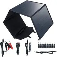 Solcellepanel 80 W m. USB og 18 V DC foldbart solpanel